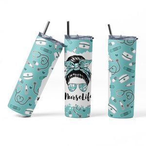 20oz Stainless Steel Insulated Tumbler, Nursing, Cute, Cups